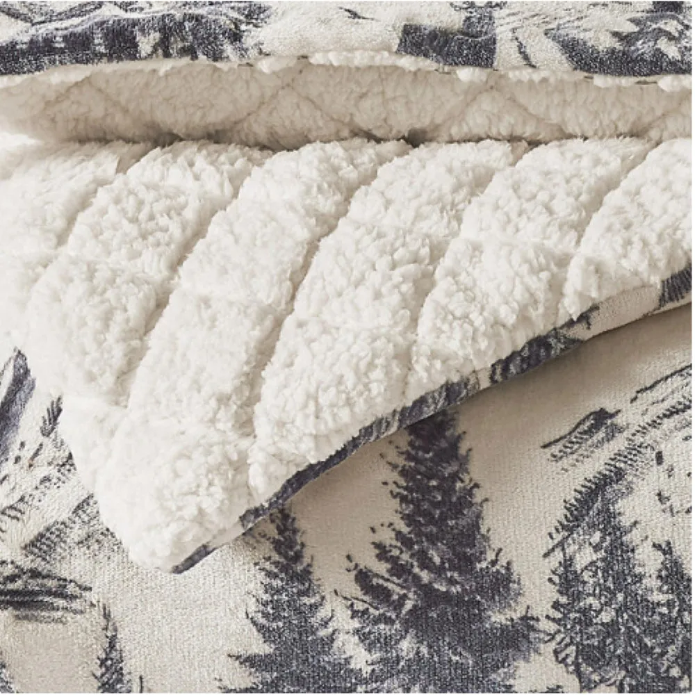 3-Piece Plush Comforter Set, Almond Full/Queen