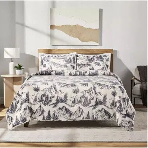 3-Piece Plush Comforter Set, Almond Full/Queen