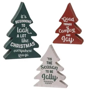 *3/Set Christmas Carol Wooden Trees