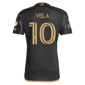 adidas Carlos Vela LAFC Home 2025 Jersey w/ MLS   Apple TV   Ford Patches (Black/Gold)