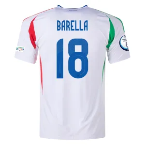 adidas Italy Nicolò Barella Away Jersey w/ Euro 2024 Patches 24/25 (Blue)