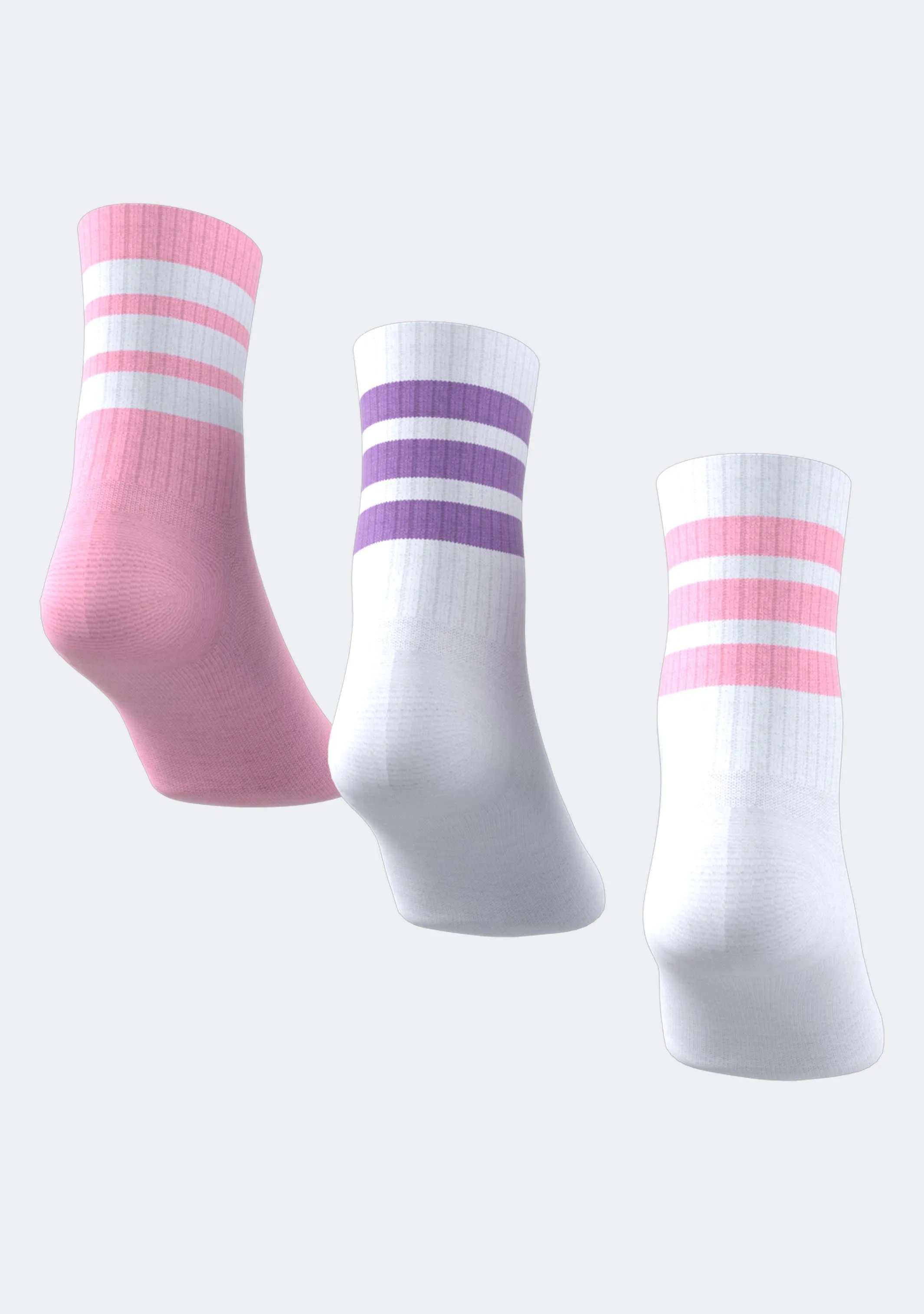 Adidas Kids' 3 Pack Rib Crew Socks