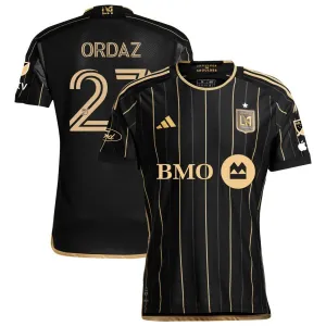 adidas LAFC Authentic Nathan Ordaz Home Jersey w/ MLS   Apple TV   Ford Patches 24/25 (Black/Gold)