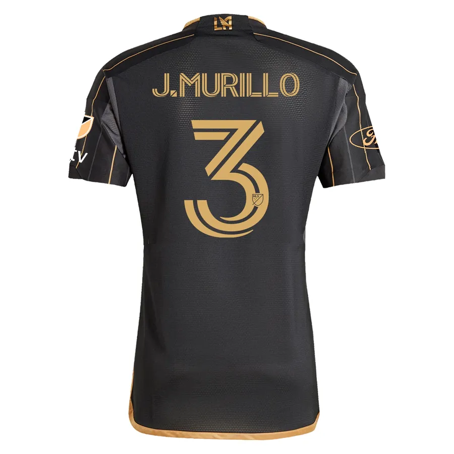 adidas LAFC Jesús David Murillo Home Jersey w/ MLS   Apple TV   Ford Patches 24/25 (Black/Gold)