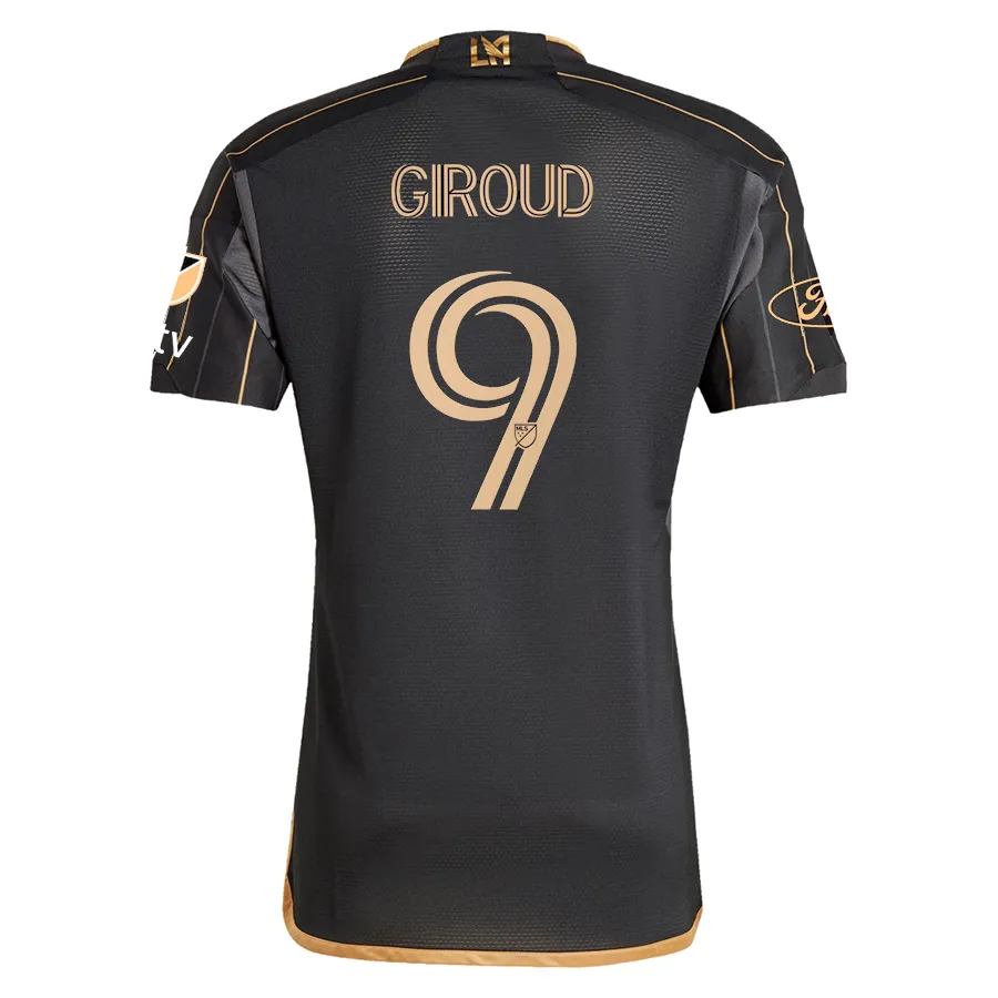 adidas LAFC Oliver Giroud Home Jersey w/ MLS   Apple TV   Ford Patches 24/25 (Black/Gold) (Copy)