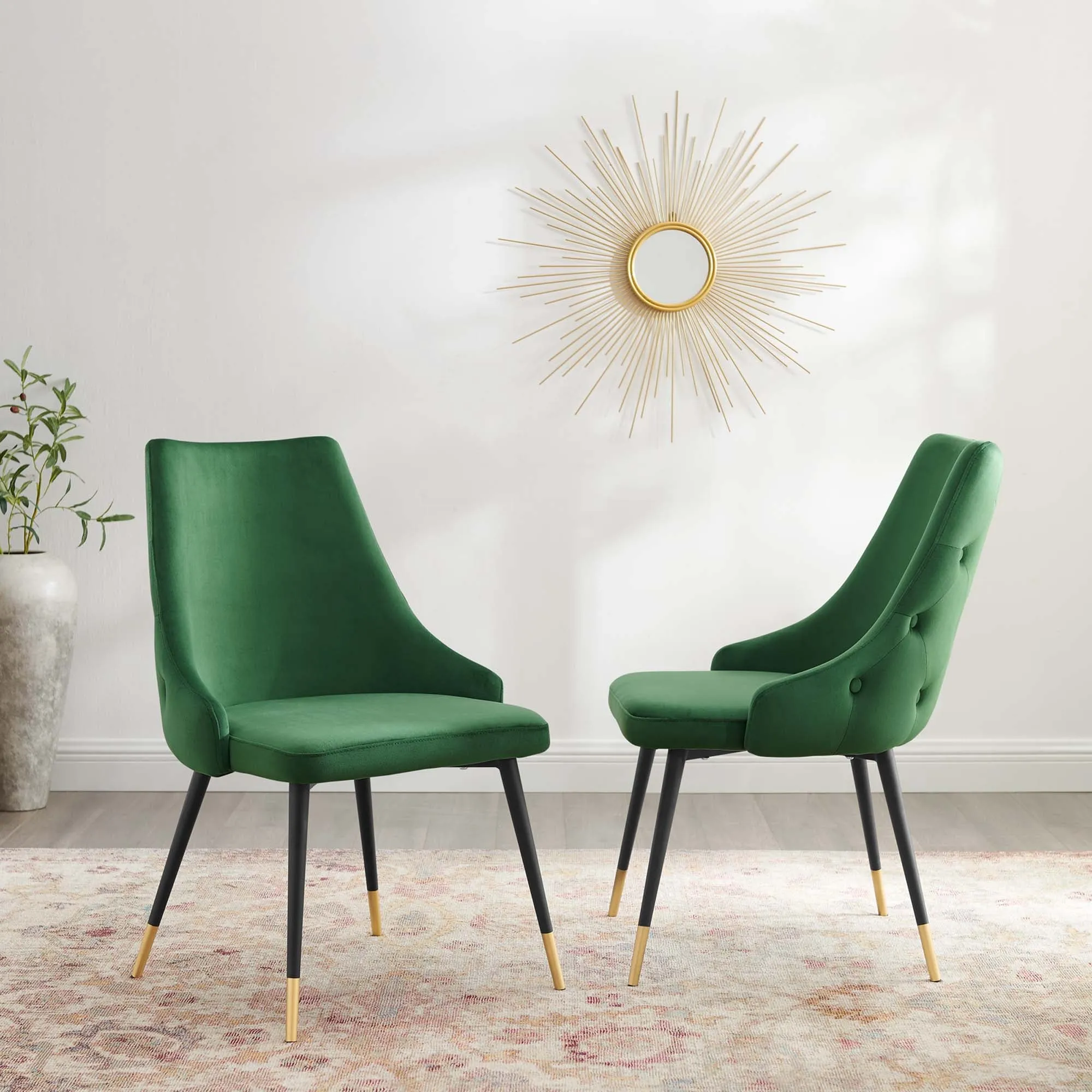 Adorn Dining Side Chair Performance Velvet Set of 2 by Modway