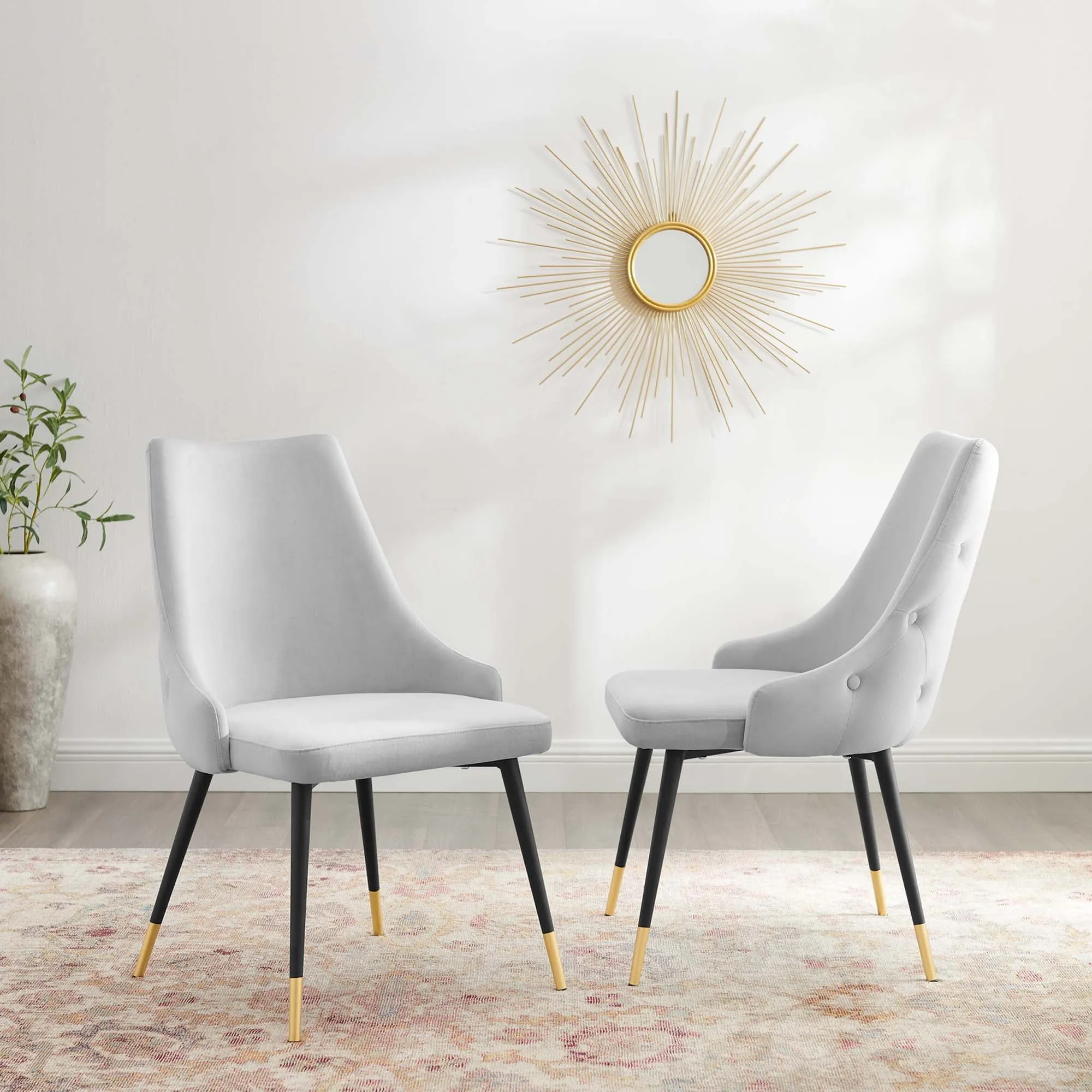 Adorn Dining Side Chair Performance Velvet Set of 2 by Modway