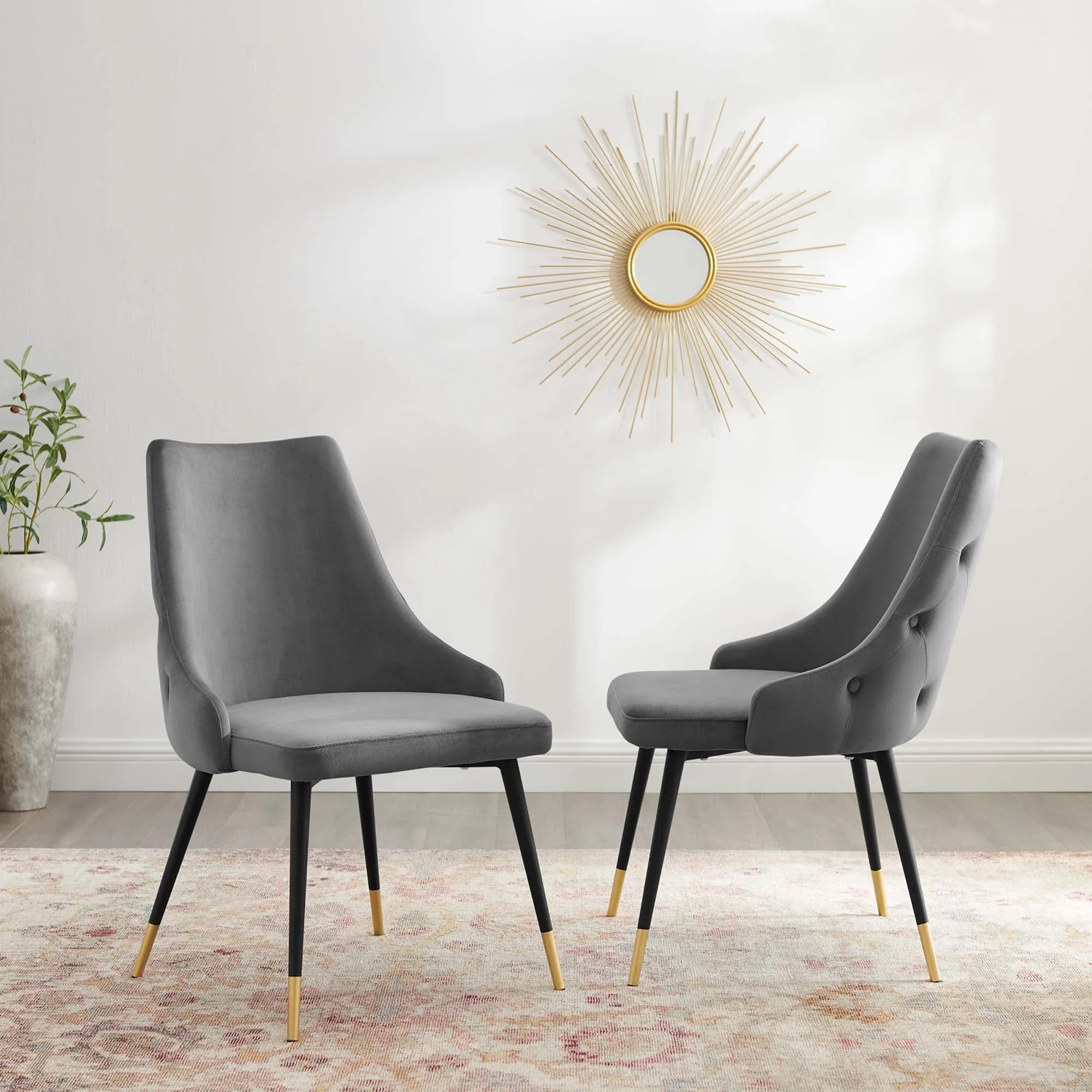 Adorn Dining Side Chair Performance Velvet Set of 2 by Modway