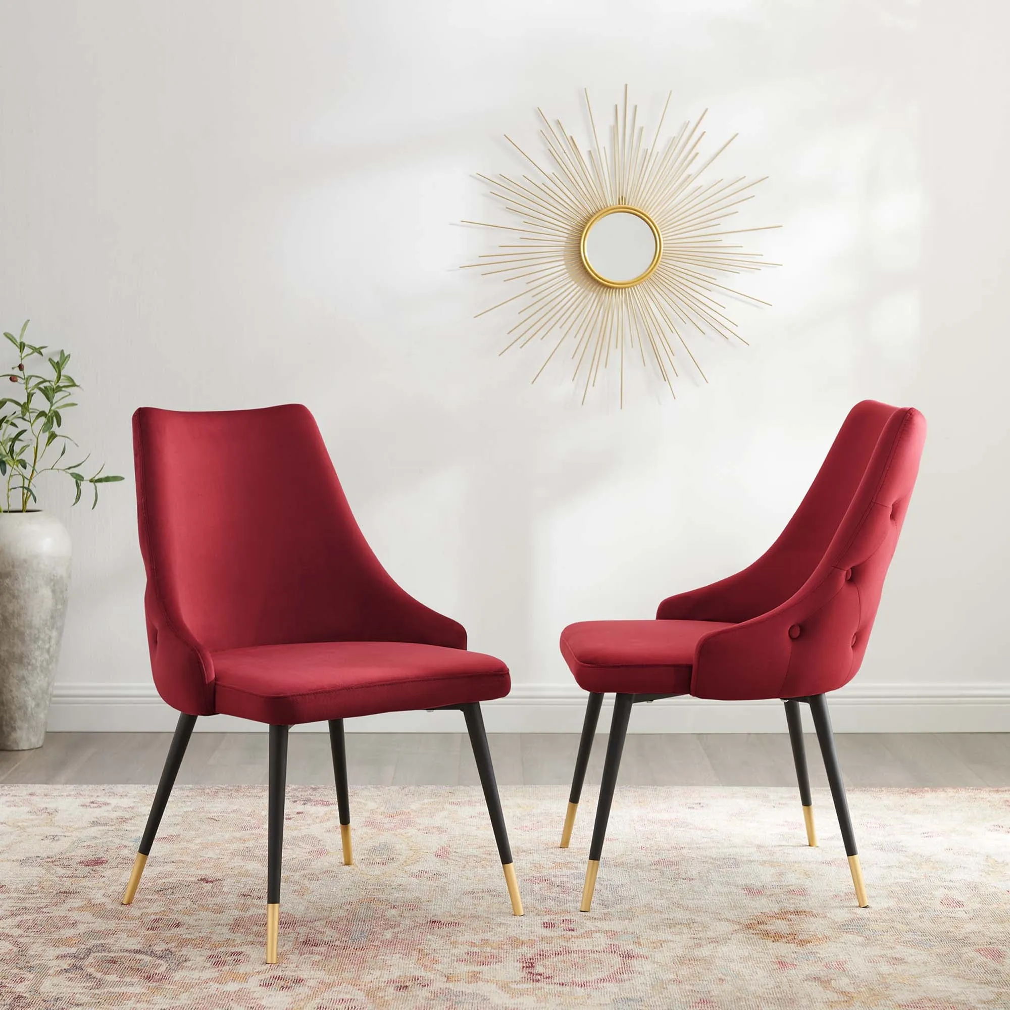 Adorn Dining Side Chair Performance Velvet Set of 2 by Modway