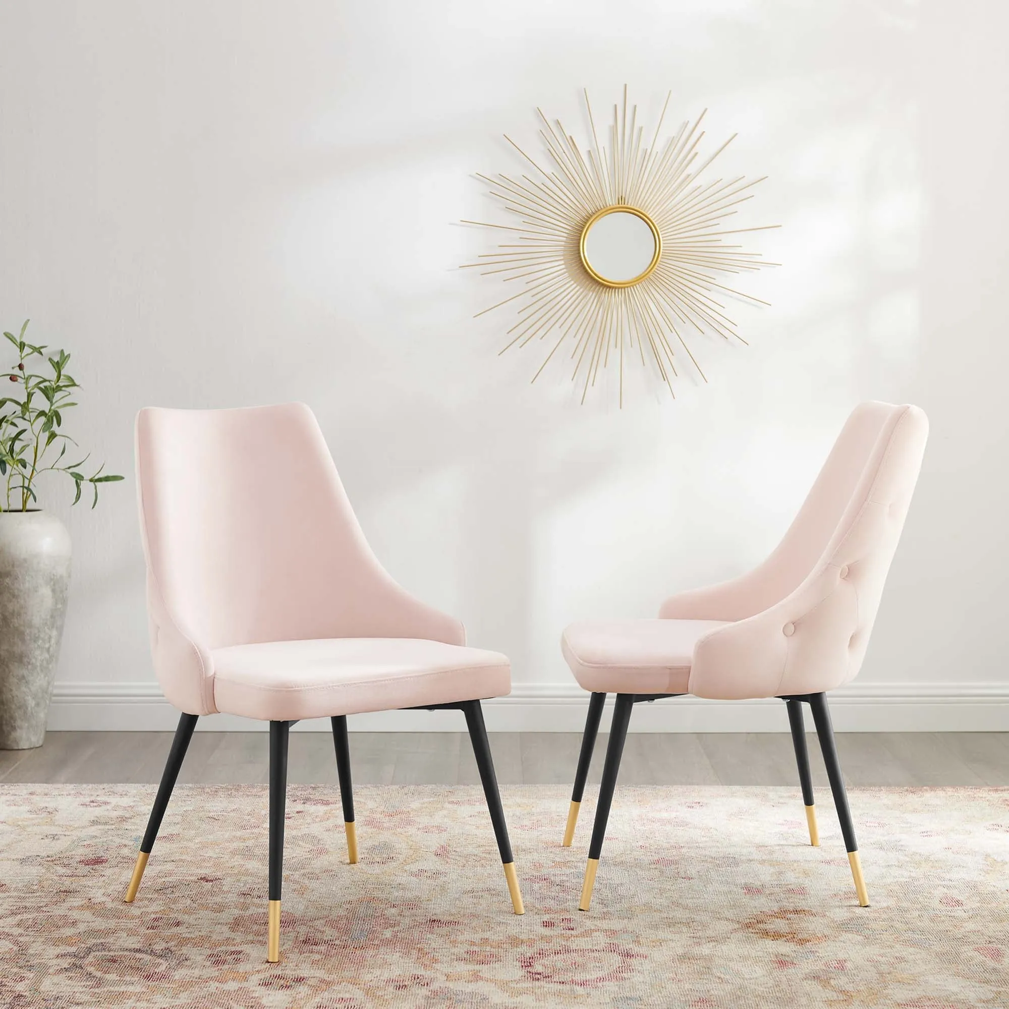 Adorn Dining Side Chair Performance Velvet Set of 2 by Modway