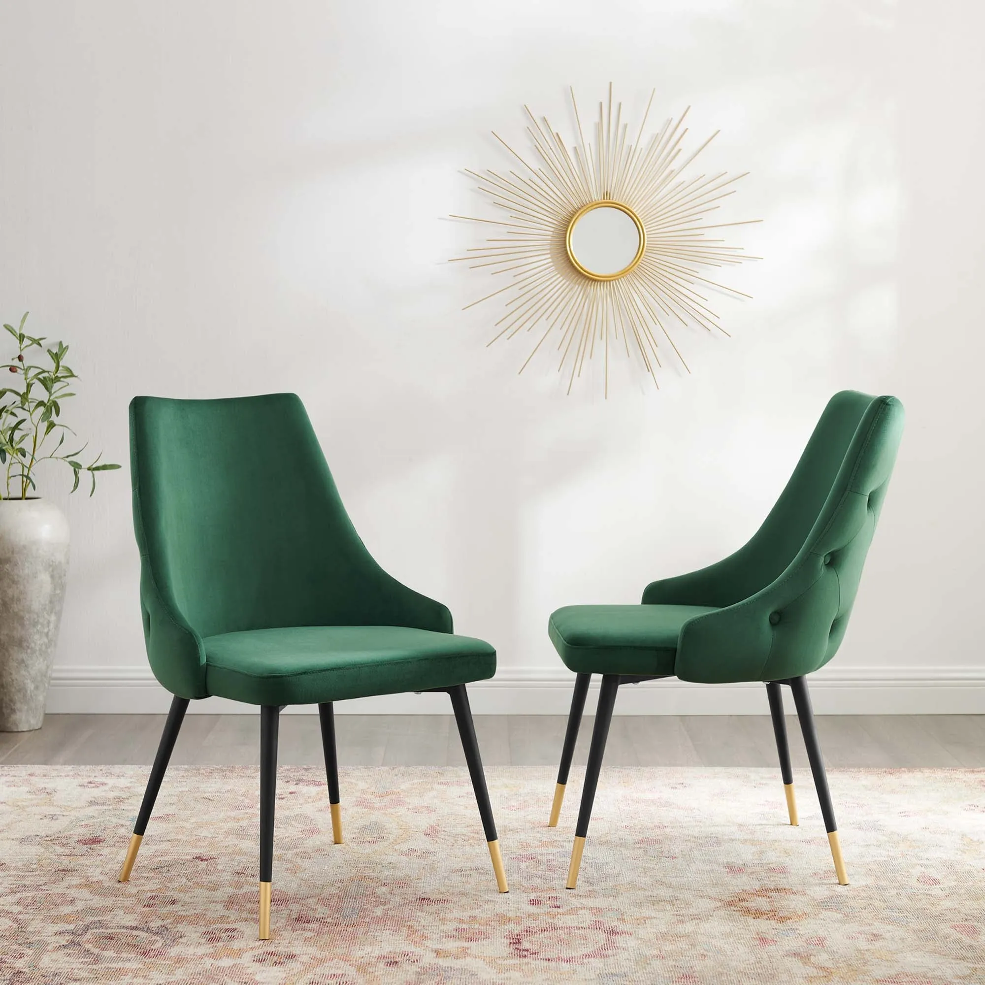 Adorn Dining Side Chair Performance Velvet Set of 2 by Modway