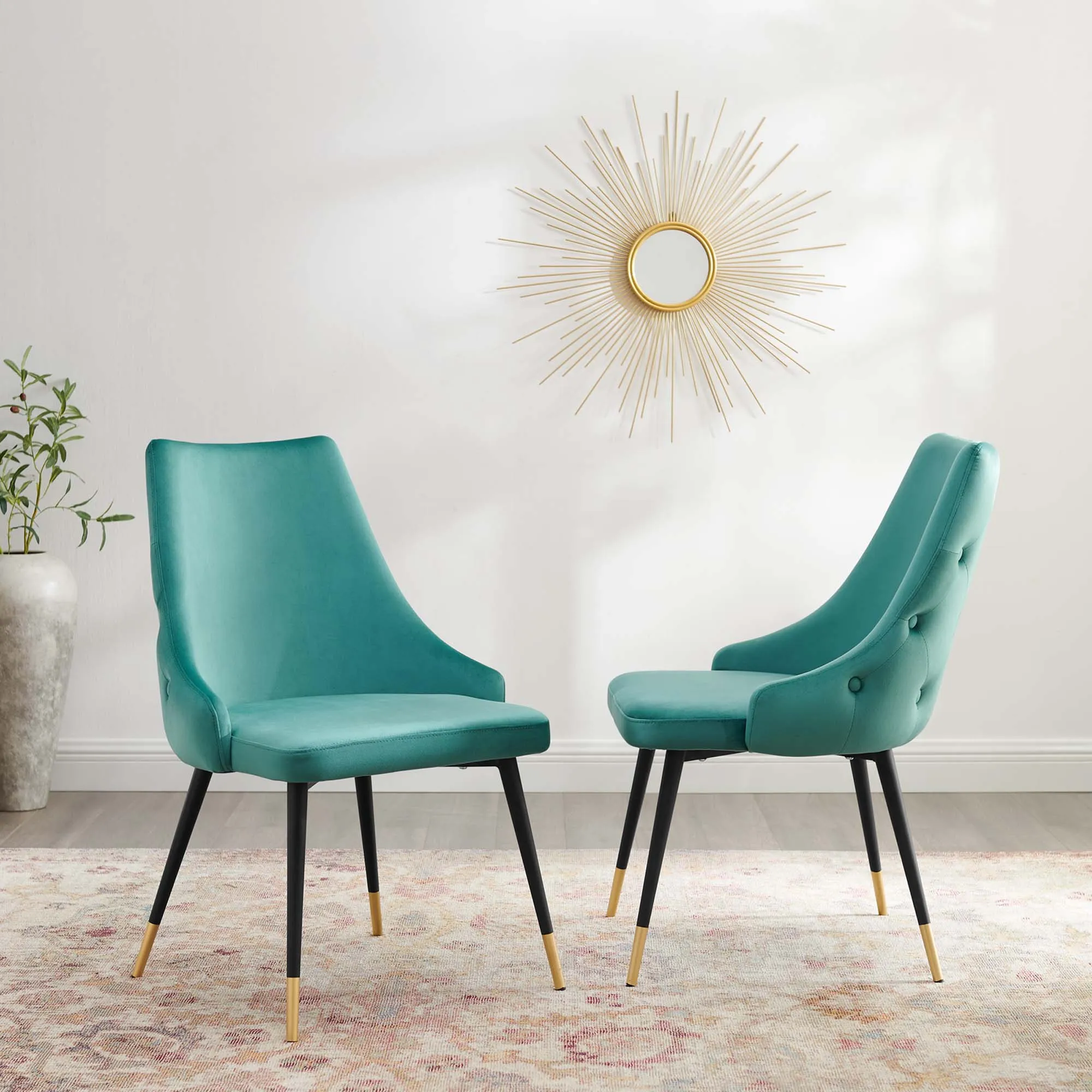 Adorn Dining Side Chair Performance Velvet Set of 2 by Modway