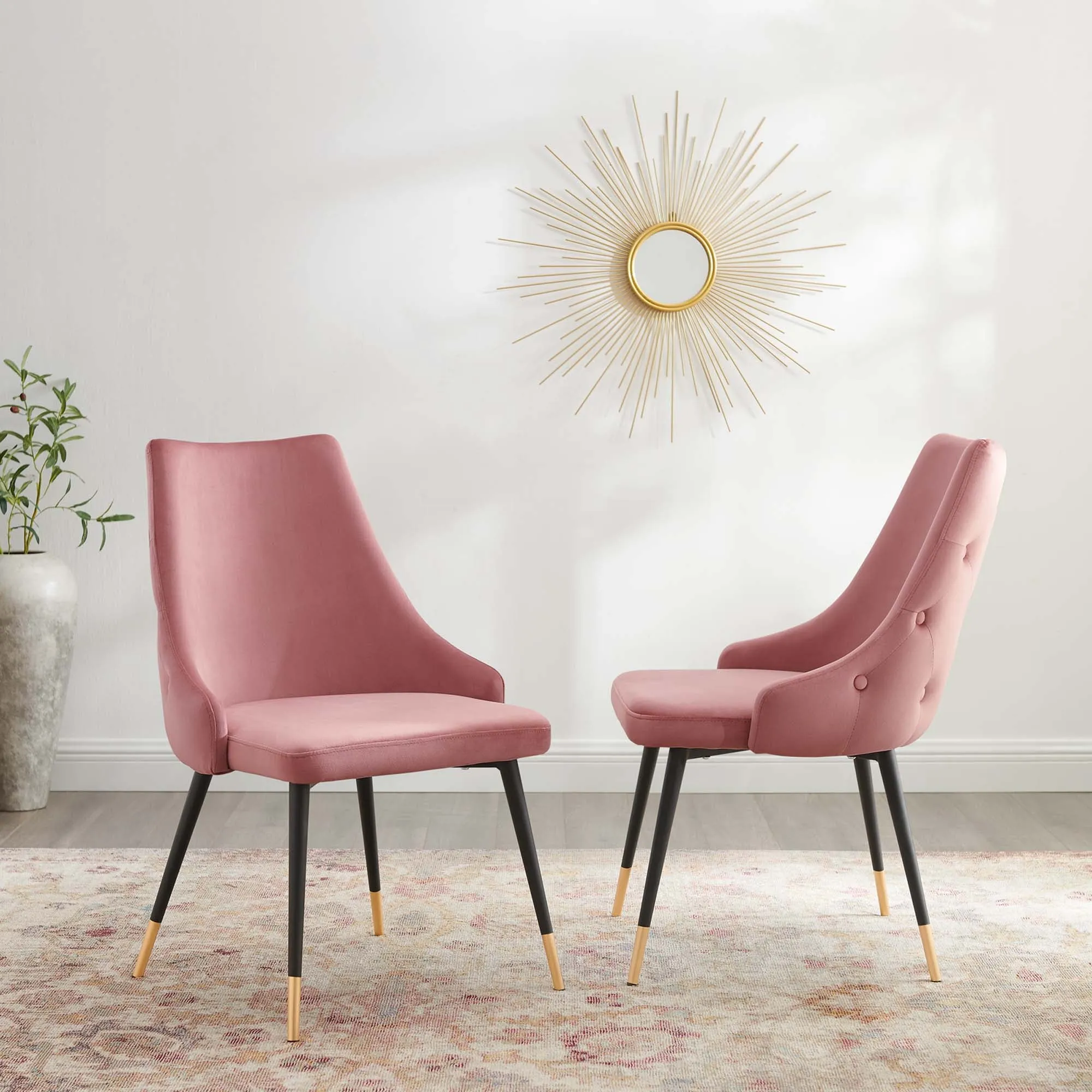 Adorn Dining Side Chair Performance Velvet Set of 2 by Modway