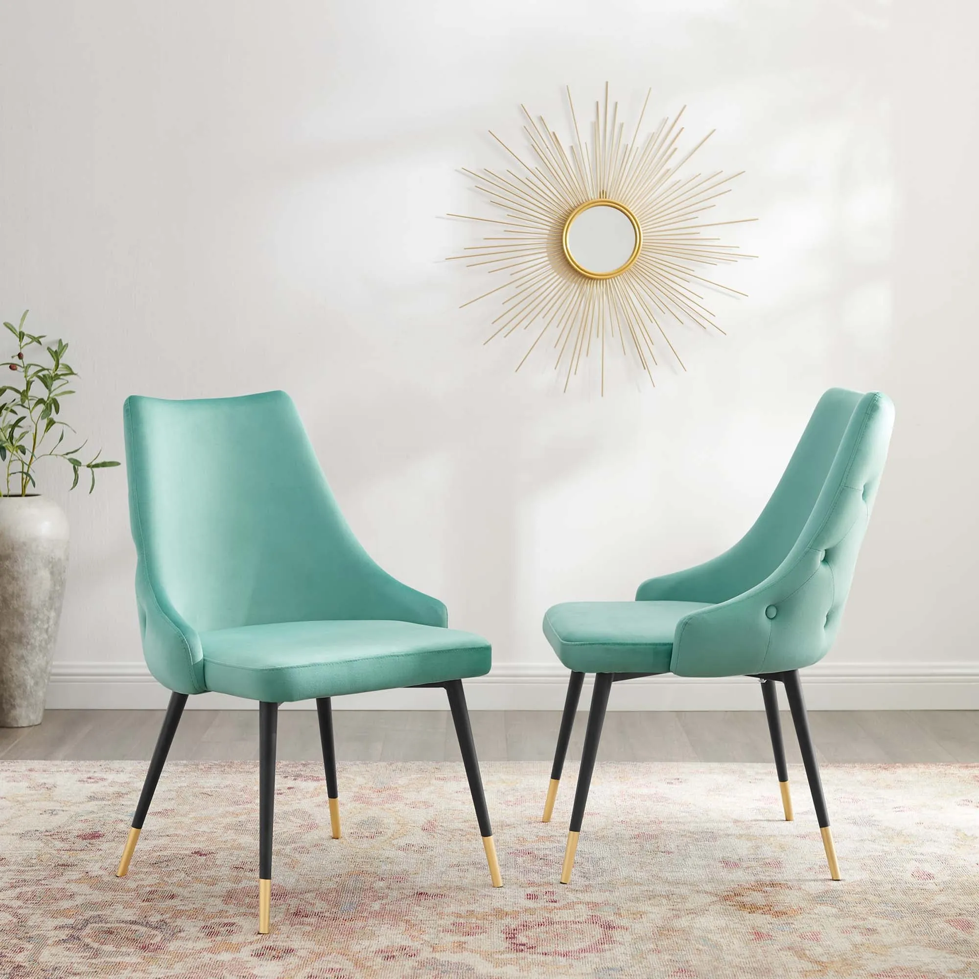 Adorn Dining Side Chair Performance Velvet Set of 2 by Modway