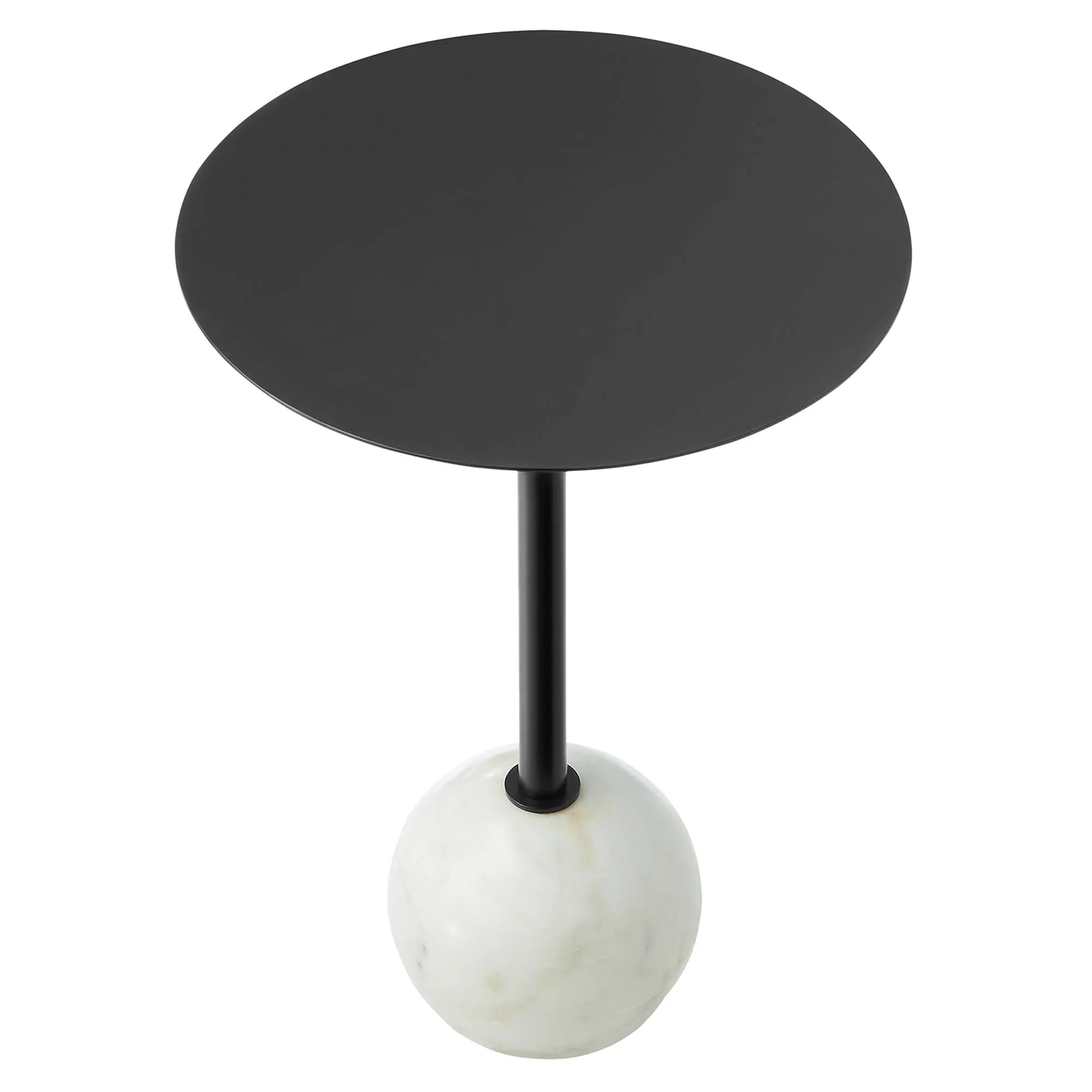 Aliza Round White Marble Side Table by Modway
