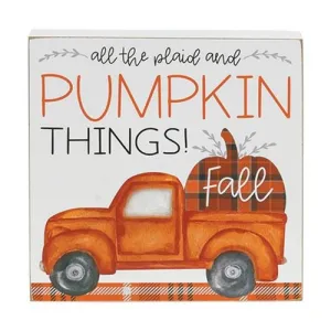 *All The Plaid and Pumpkin Things Box Sign
