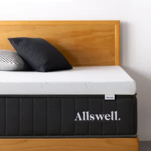 Allswell WS-TMTNMGZU-03K 3" Covered Memory Foam Mattress Topper, Charcoal, King