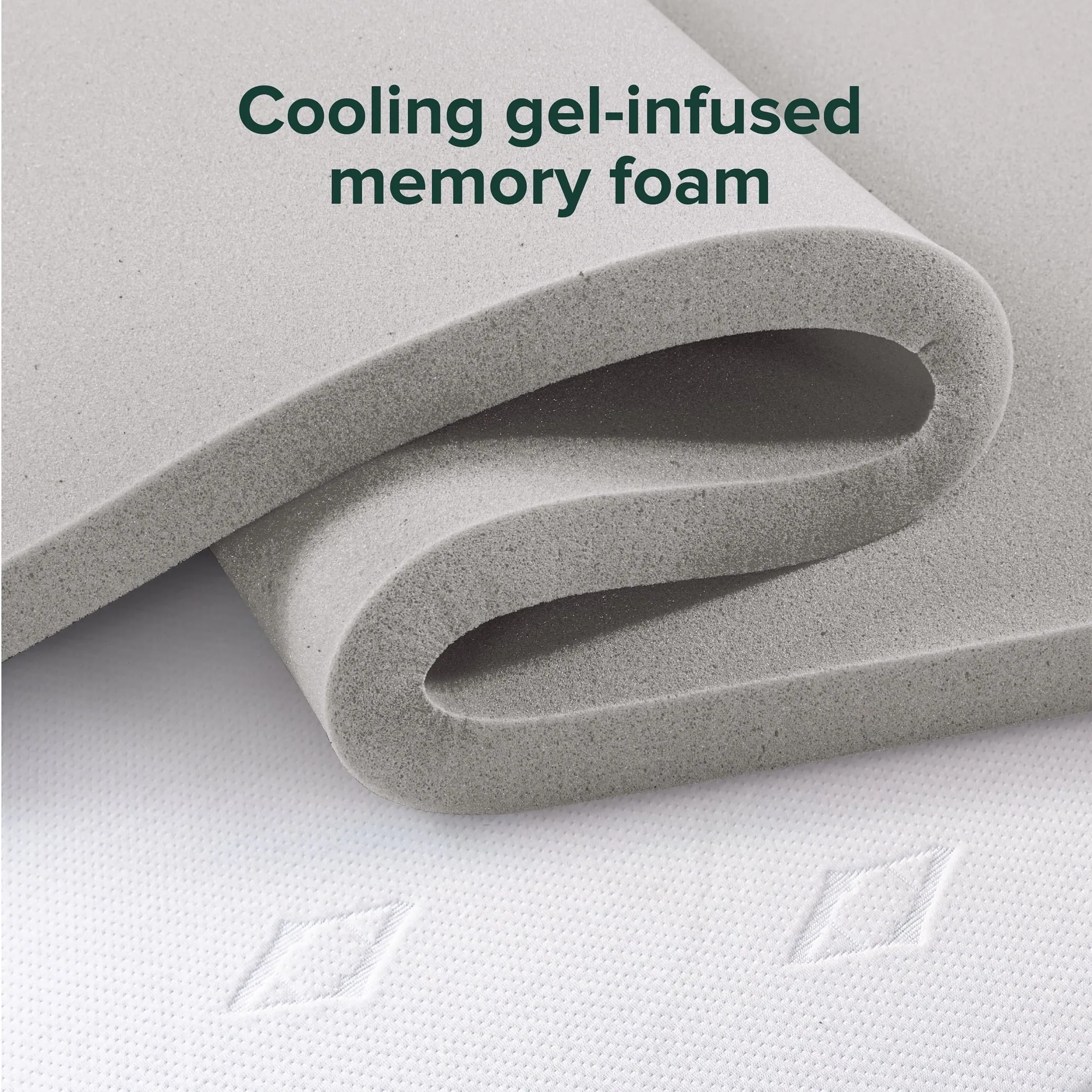 Allswell WS-TMTNMGZU-03K 3" Covered Memory Foam Mattress Topper, Charcoal, King