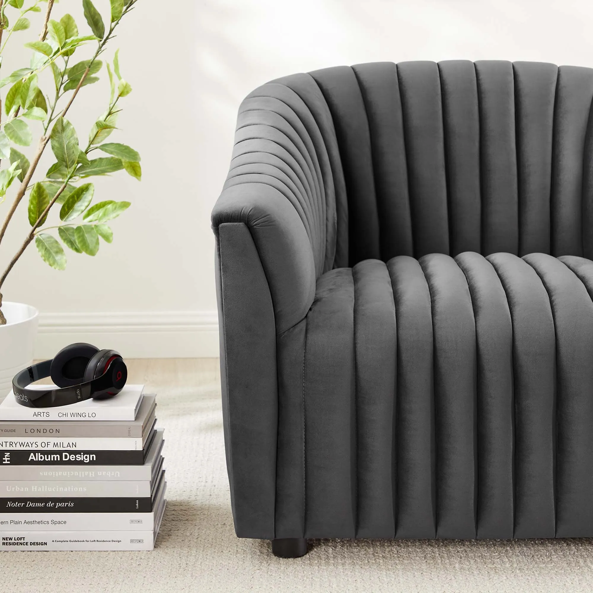 Announce Performance Velvet Channel Tufted Armchair by Modway