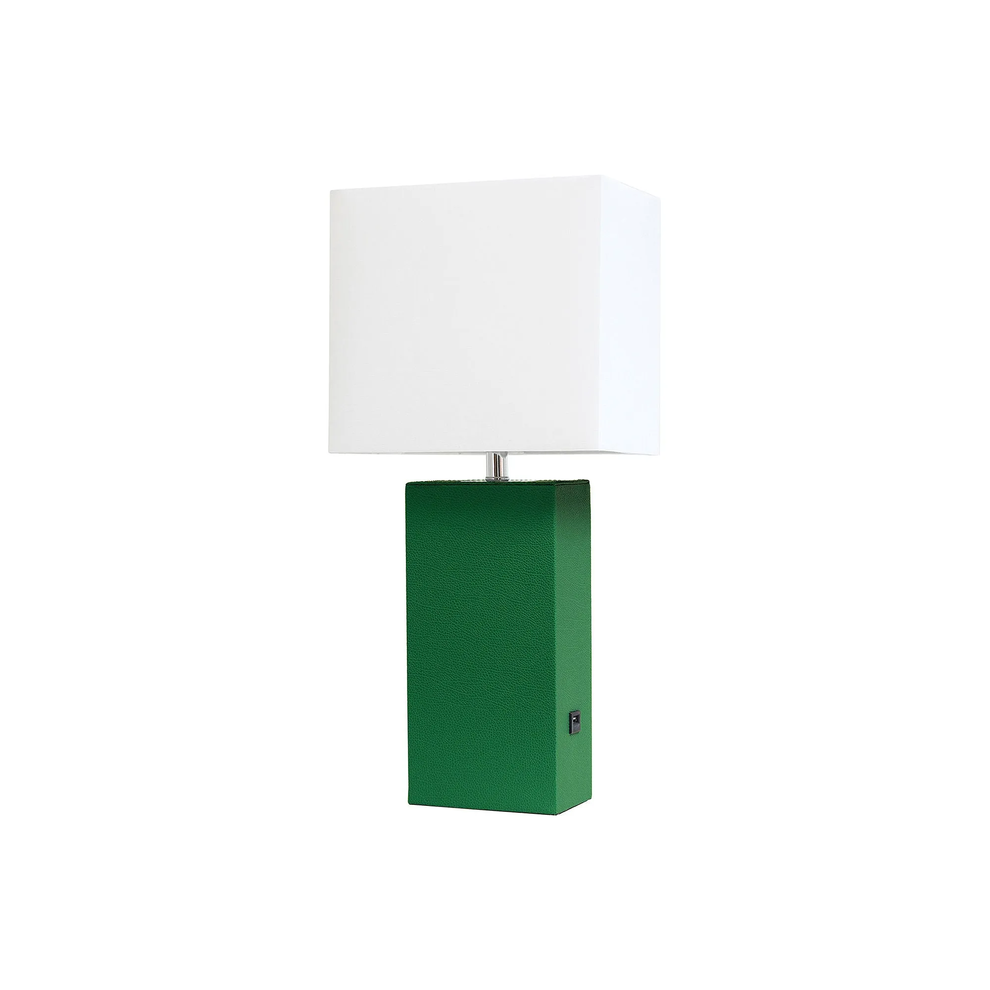 Asstd National Brand Modern Leather Table Lamp With Usb - GREEN ONE SIZE