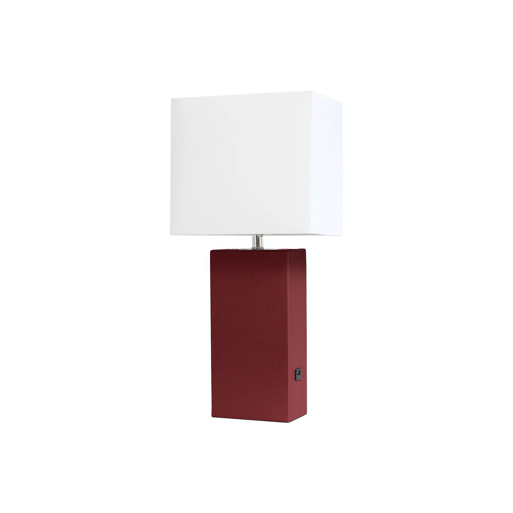 Asstd National Brand Modern Leather Table Lamp With Usb - RED ONE SIZE
