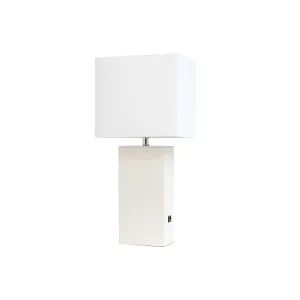 Asstd National Brand Modern Leather Table Lamp With Usb - WHITE ONE SIZE