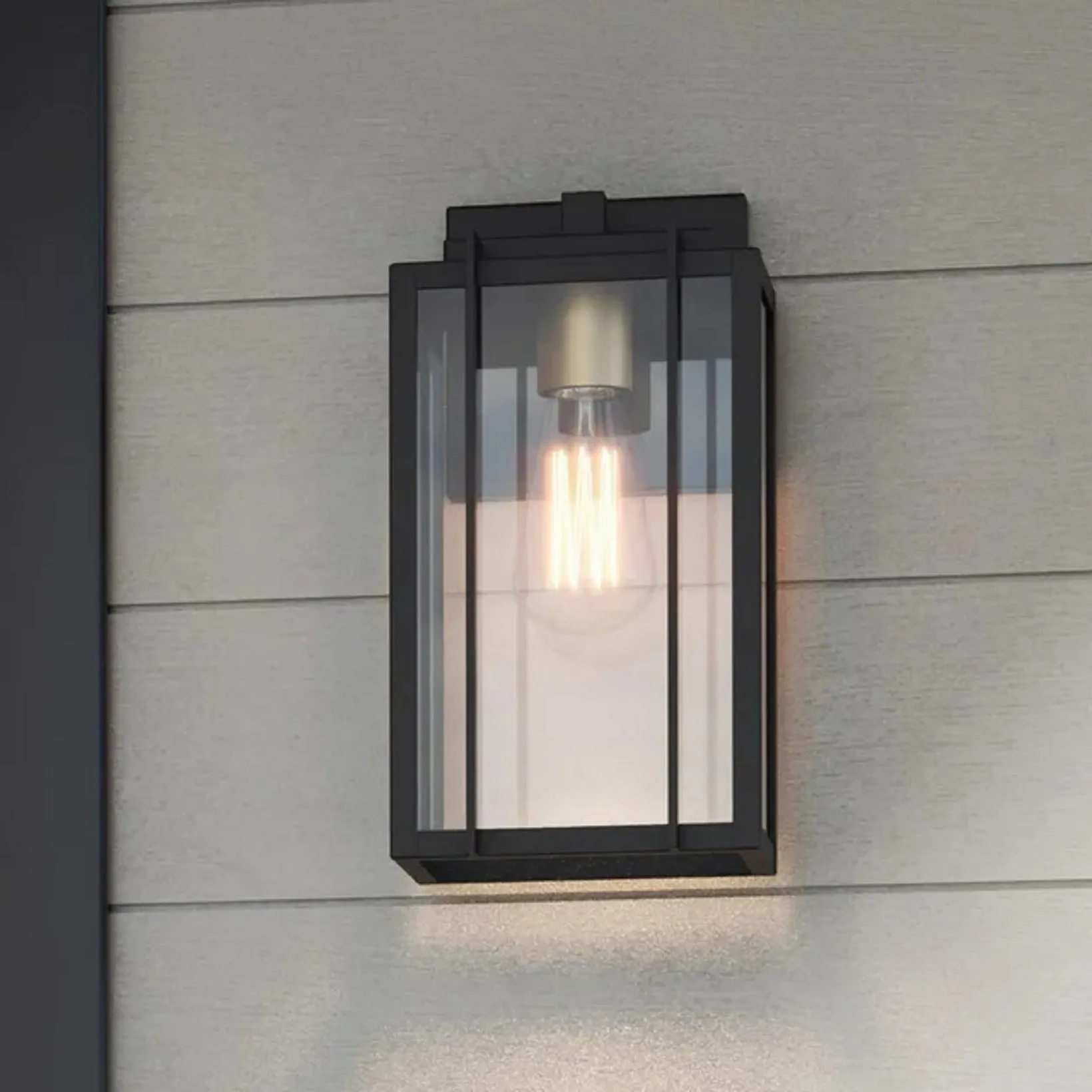 Avec A560002-031 Marimac Collection Modern Craftsman Black Outdoor Wall Lantern with Gold Accent