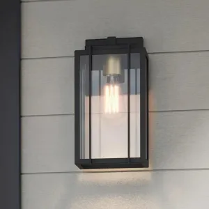 Avec A560002-031 Marimac Collection Modern Craftsman Black Outdoor Wall Lantern with Gold Accent