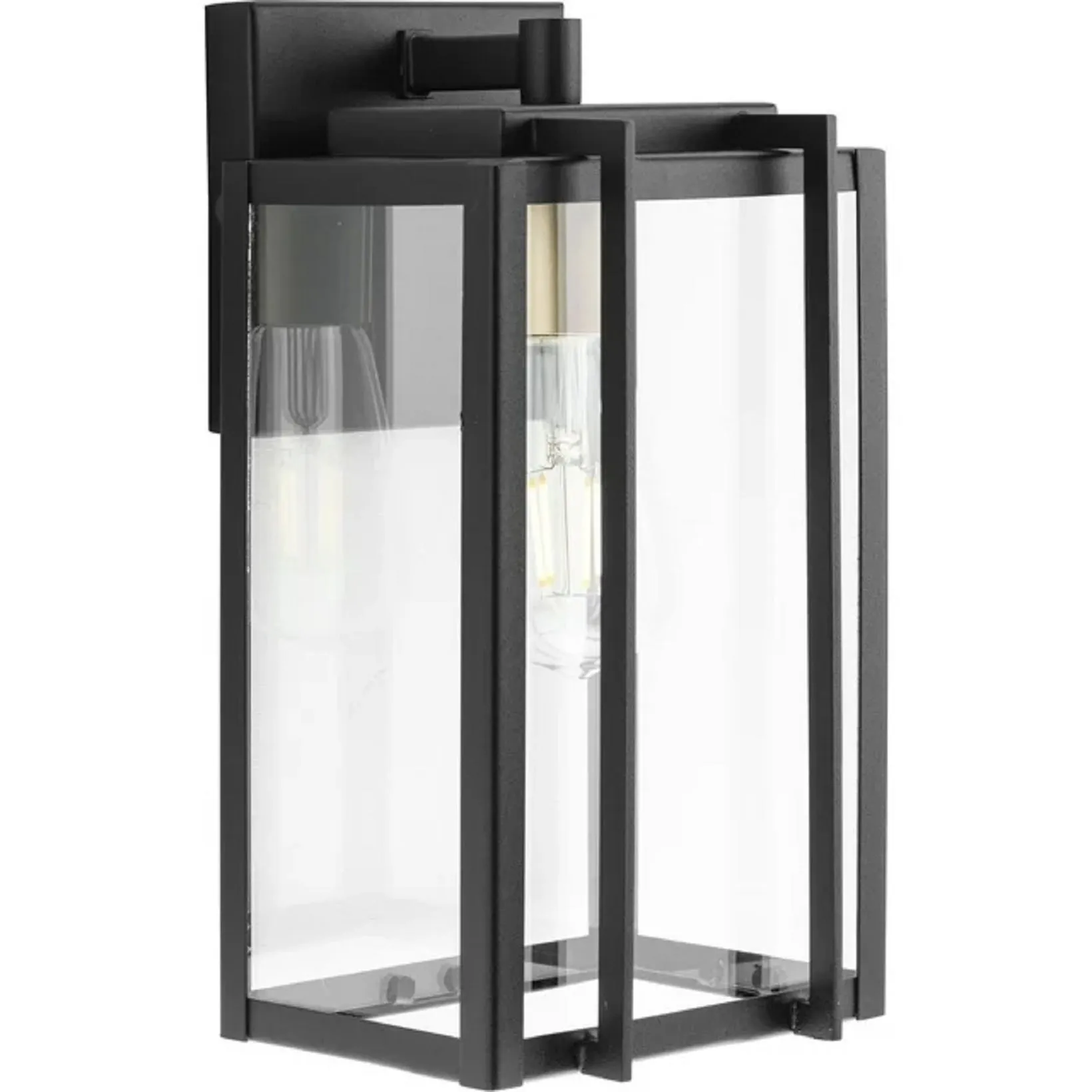 Avec A560002-031 Marimac Collection Modern Craftsman Black Outdoor Wall Lantern with Gold Accent