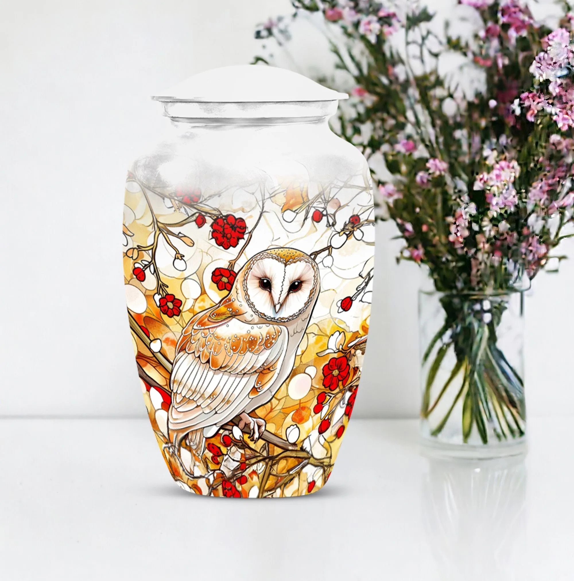 Barn Owl Eternal Rest: Respected Dad's Memorial Urn