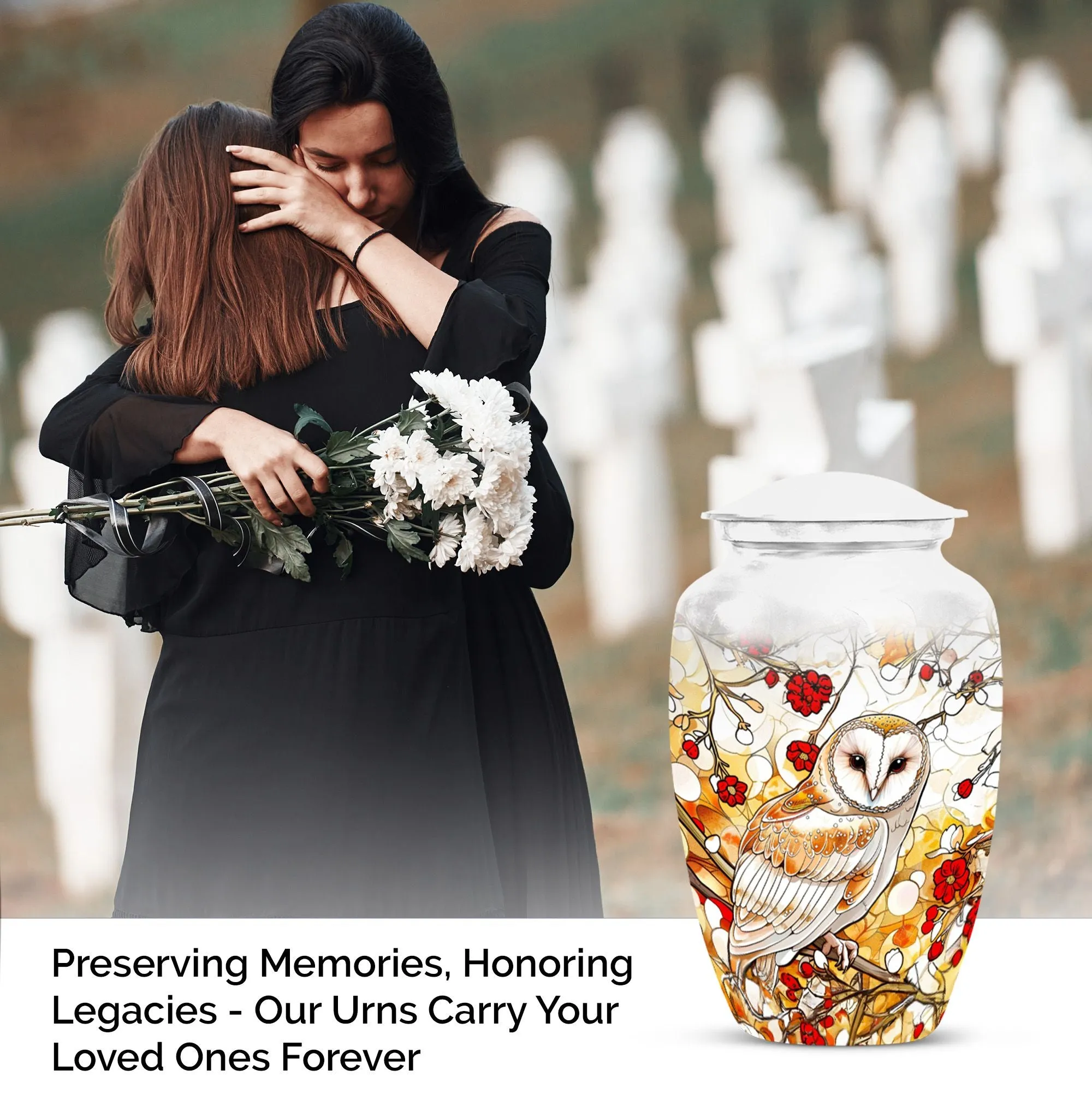 Barn Owl Eternal Rest: Respected Dad's Memorial Urn