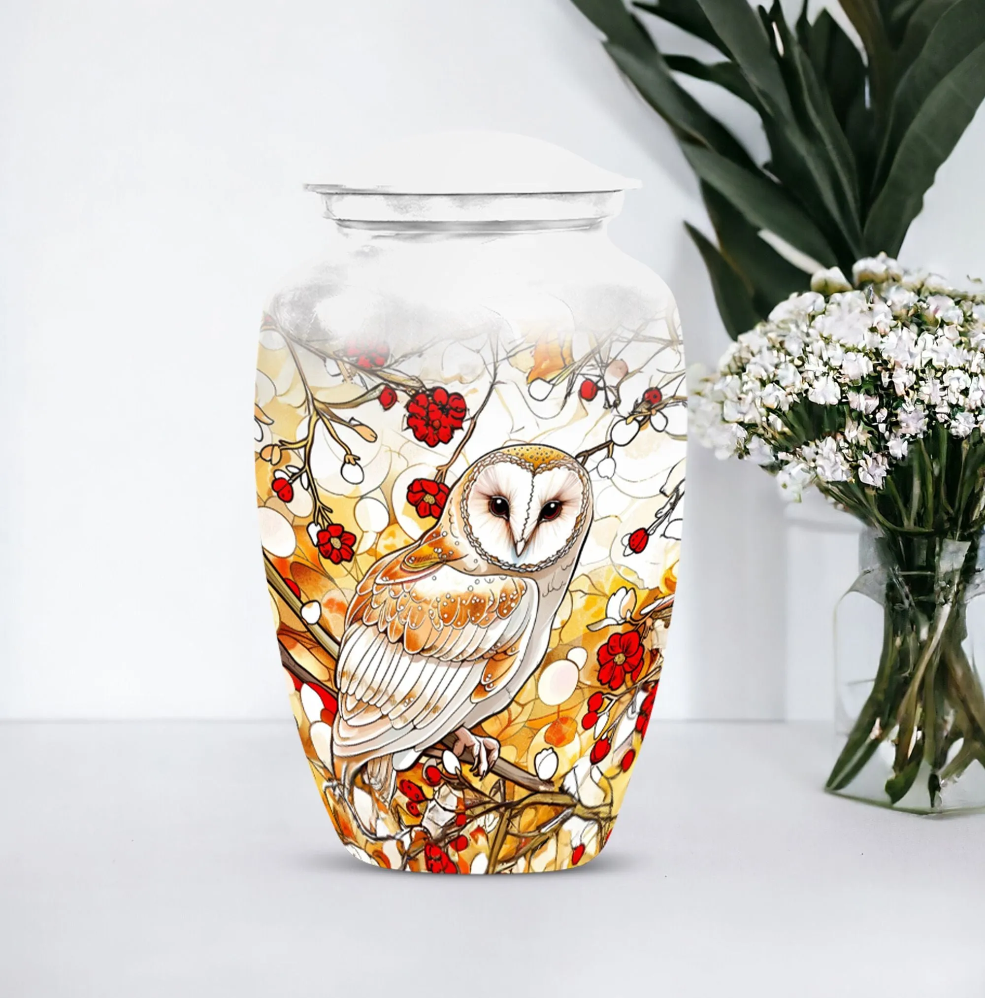 Barn Owl Eternal Rest: Respected Dad's Memorial Urn