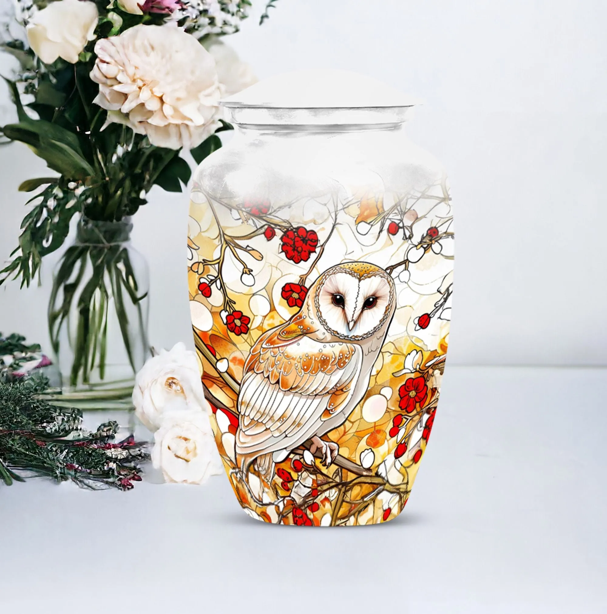 Barn Owl Eternal Rest: Respected Dad's Memorial Urn