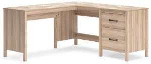 Battelle Tan 60" Home Office Desk With Return