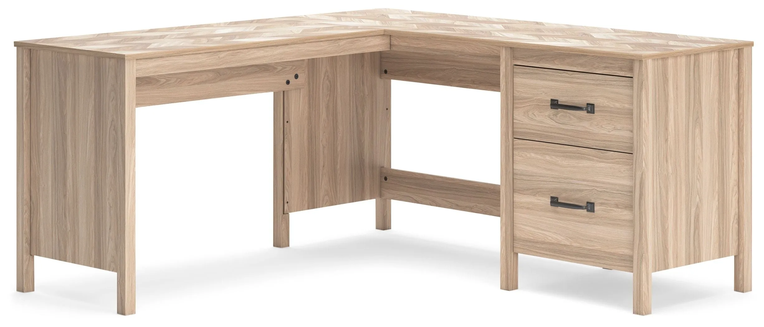 Battelle Tan 60" Home Office Desk With Return