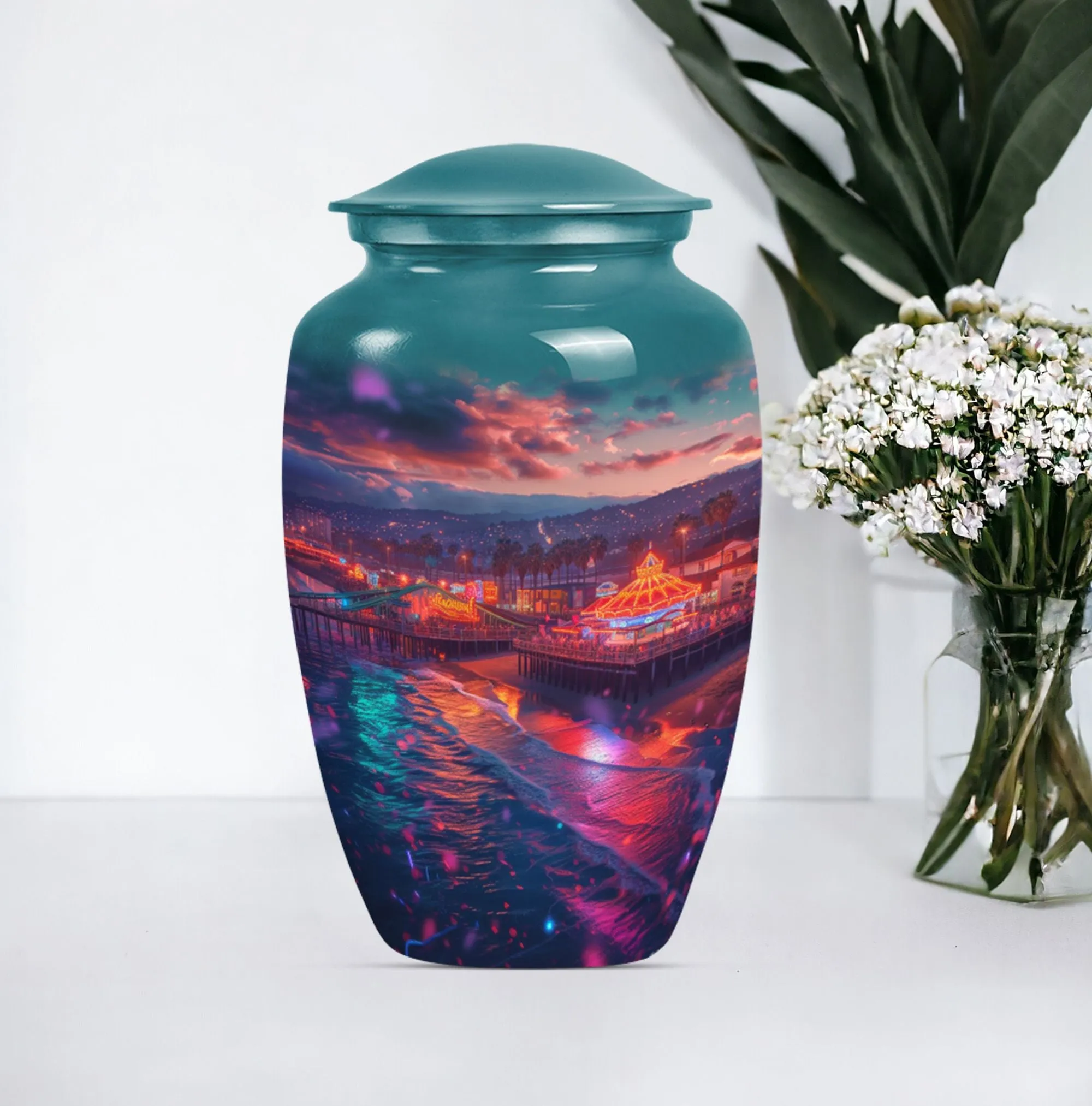 Beach Urn Decorative Funeral Cremation Urn for Human Ashes