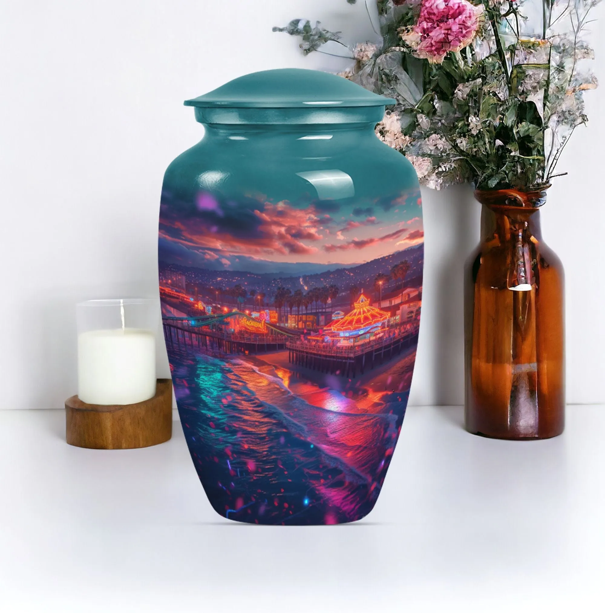 Beach Urn Decorative Funeral Cremation Urn for Human Ashes