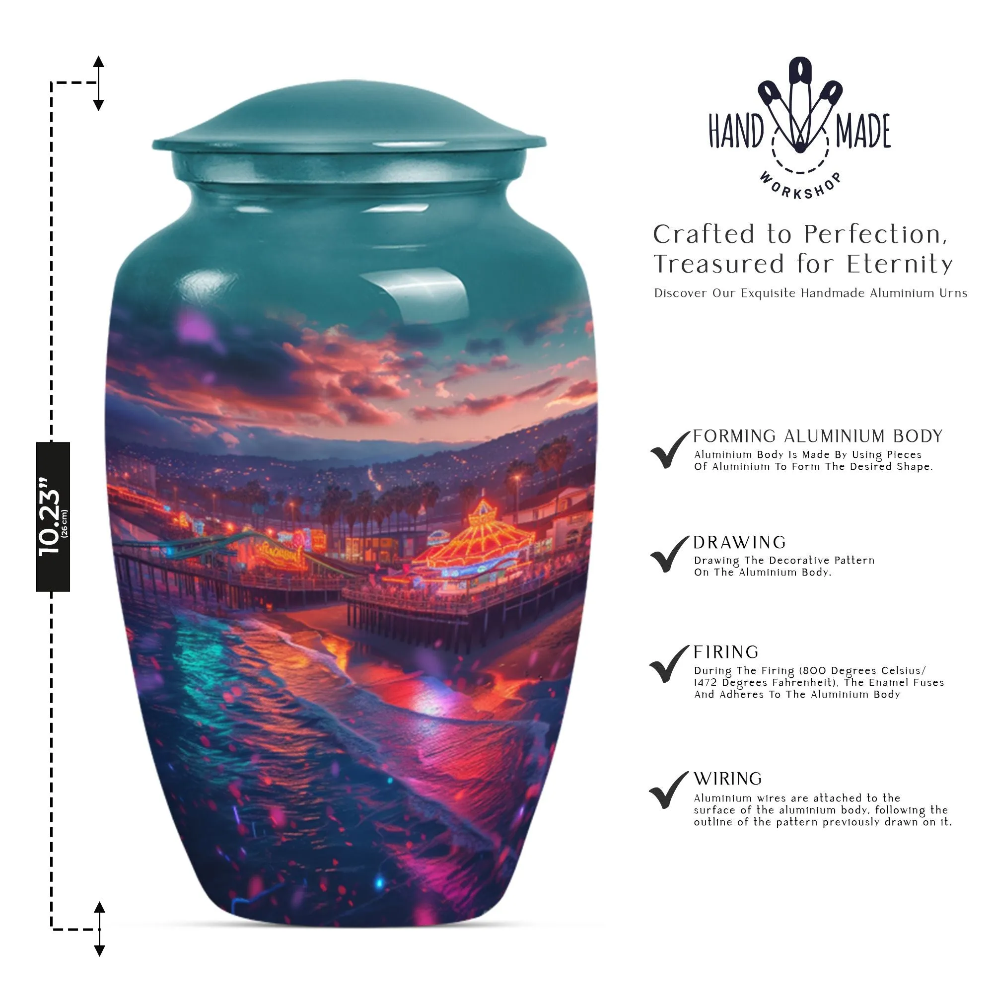 Beach Urn Decorative Funeral Cremation Urn for Human Ashes