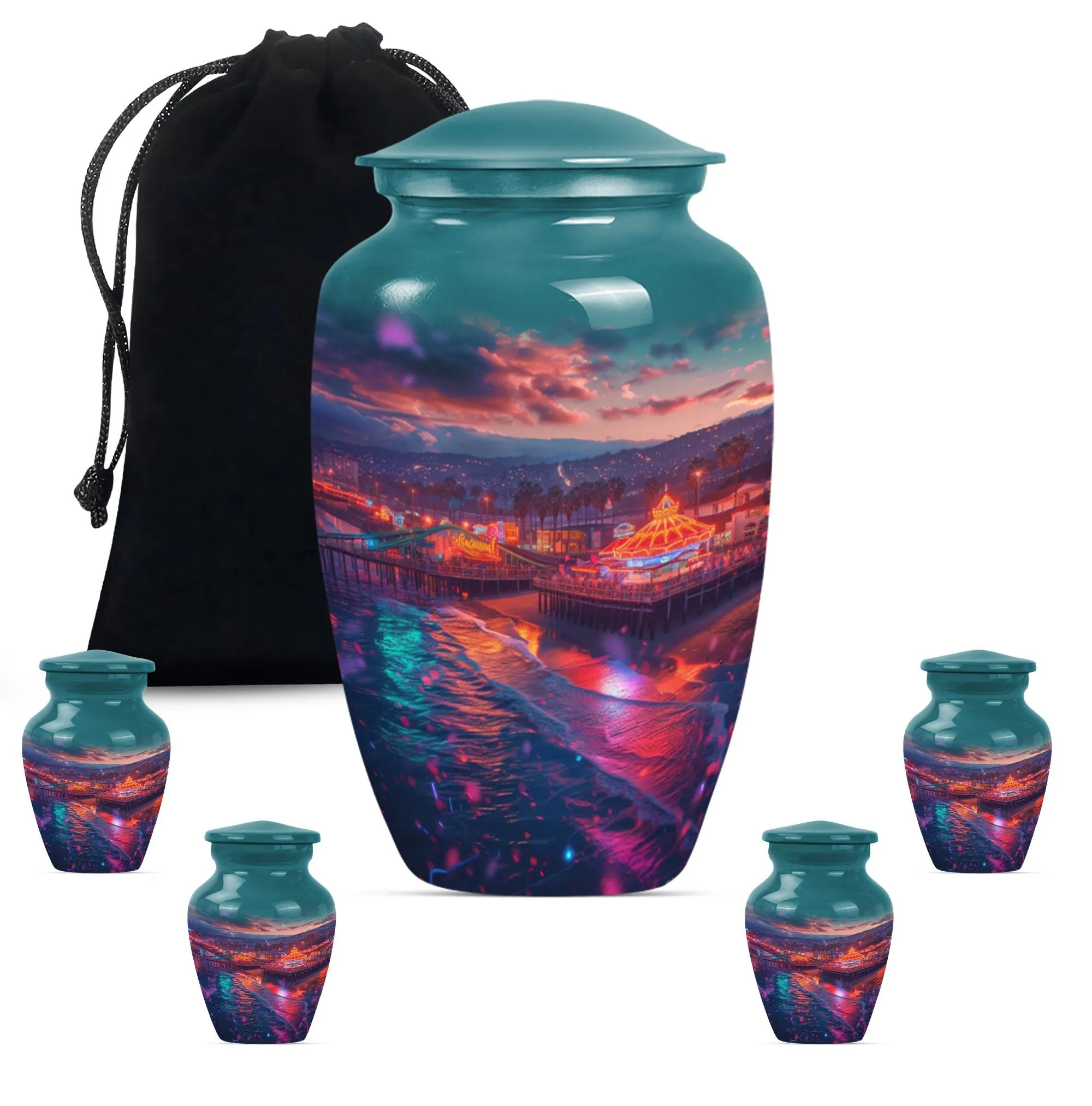 Beach Urn Decorative Funeral Cremation Urn for Human Ashes