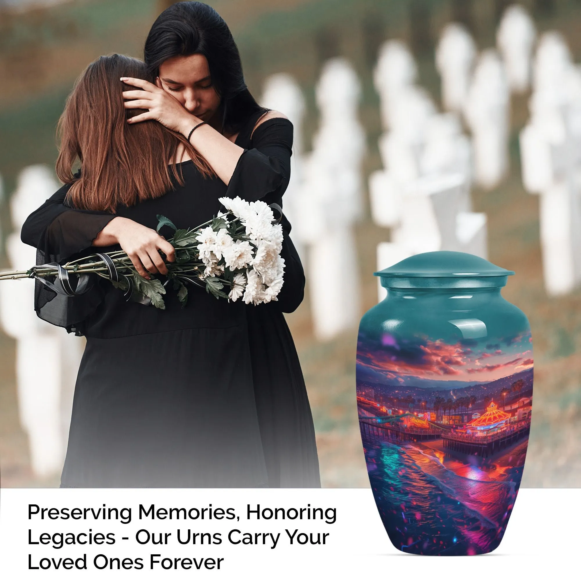 Beach Urn Decorative Funeral Cremation Urn for Human Ashes