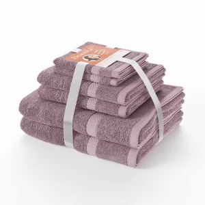 Beautiful BU5410013543645 Dobby 6pk Towel Set, Contains 2 Bath, 2 Hand, 2 Wash - Rose Pink by Drew Barrymore