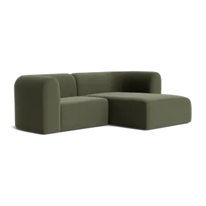 Berg 3 Seater RHF Chaise Sofa - Eden Leaf