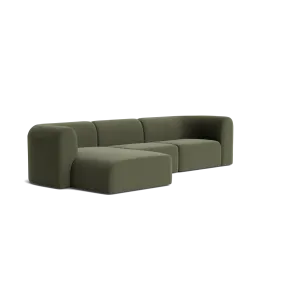 Berg 4 Seater LHF Chaise Sofa - Eden Leaf