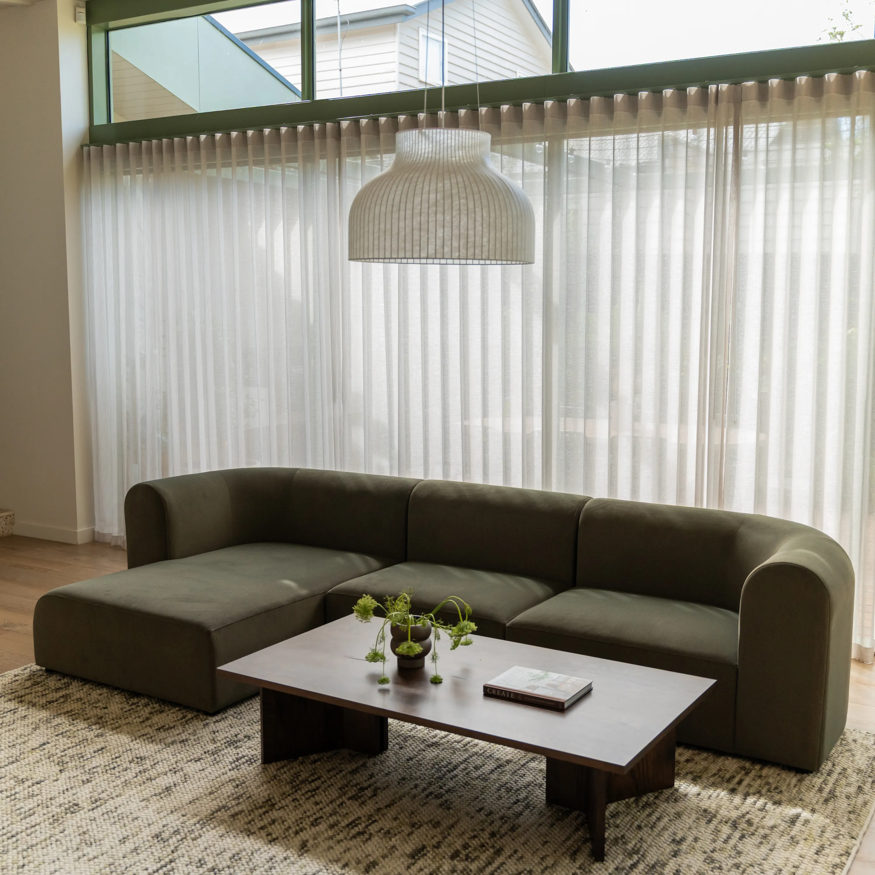 Berg 4 Seater LHF Chaise Sofa - Eden Leaf