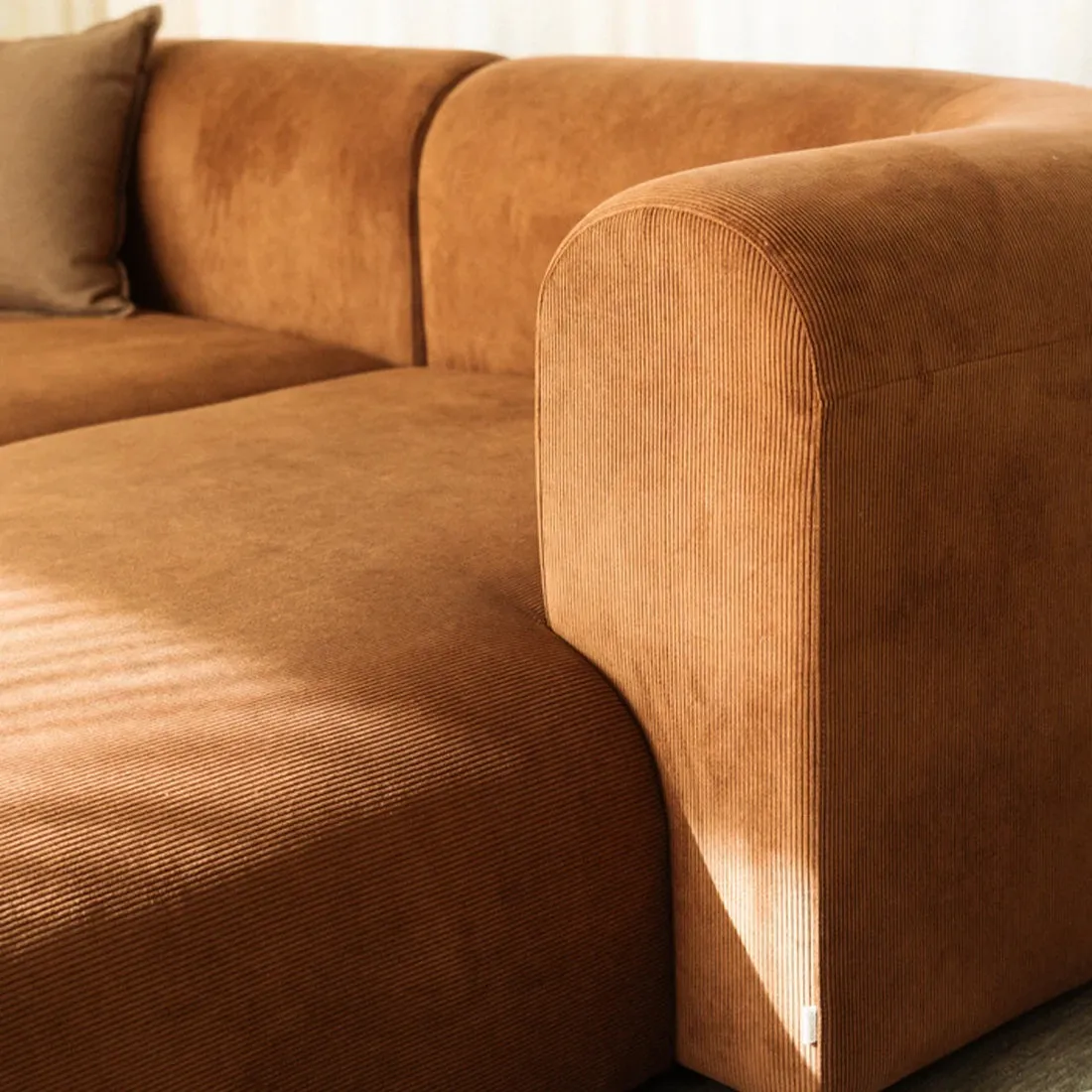 Berg 4 Seater RHF Chaise Sofa - Corduroy Cocoa