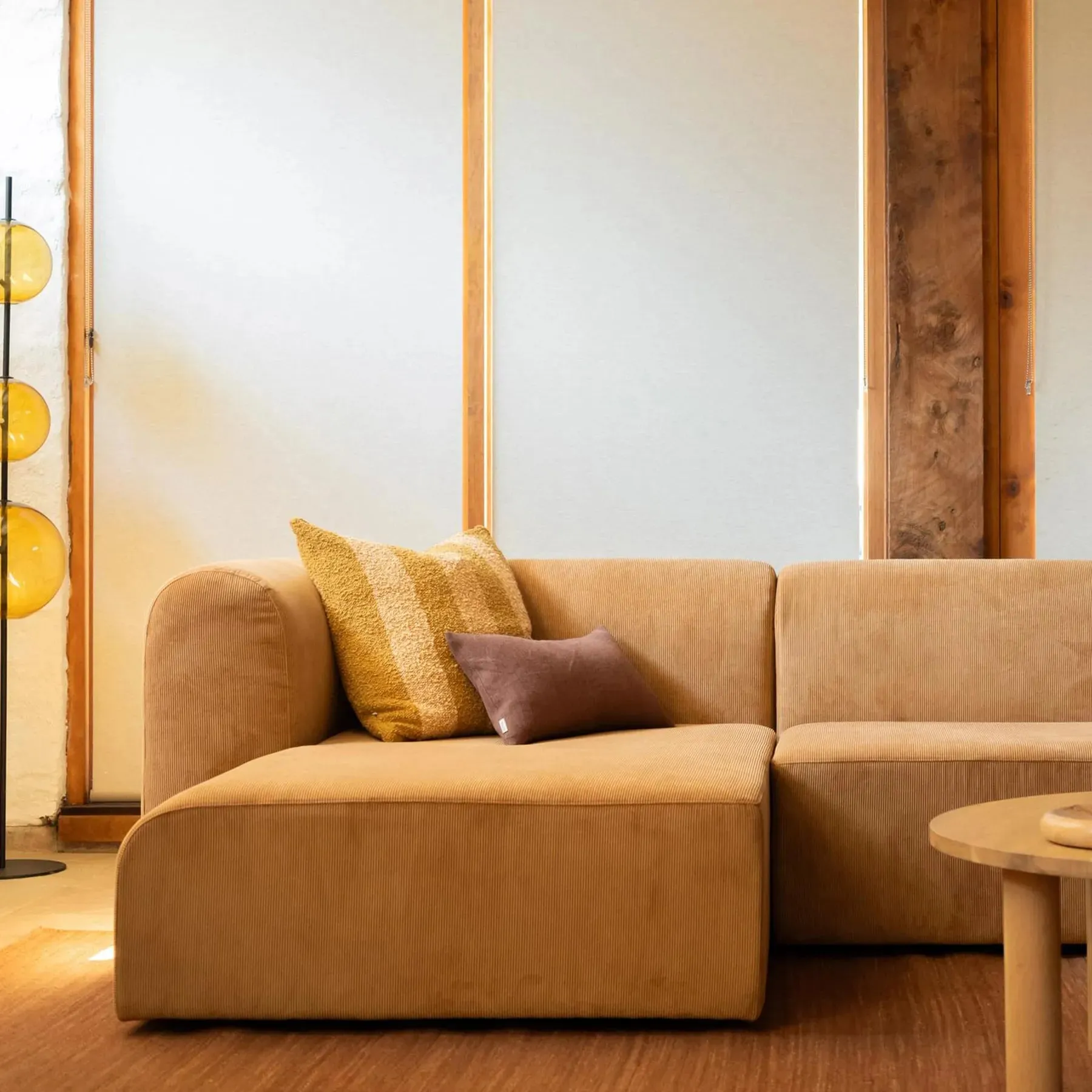 Berg 4 Seater RHF Chaise Sofa - Corduroy Fawn