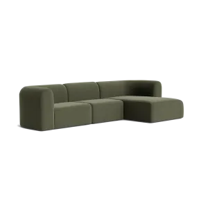 Berg 4 Seater RHF Chaise Sofa - Eden Leaf