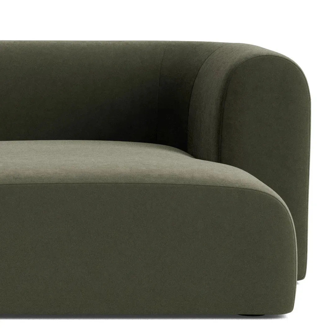 Berg 4 Seater RHF Chaise Sofa - Eden Leaf