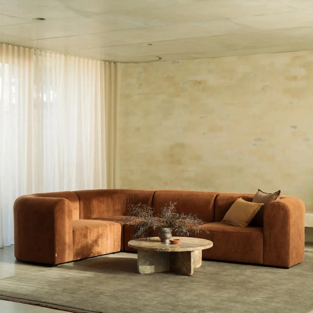 Berg LHF Closed Chaise Sofa - Corduroy Fawn