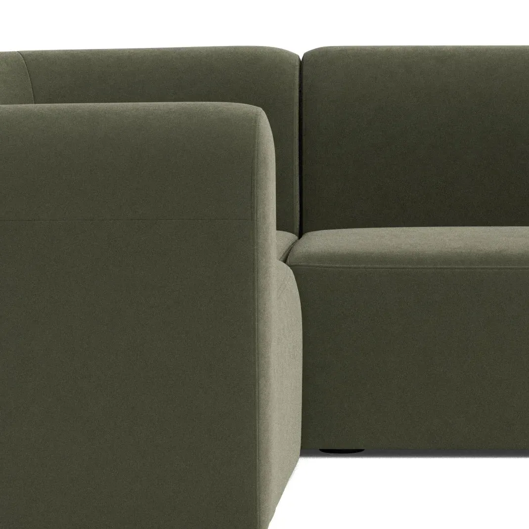 Berg LHF Closed Chaise Sofa - Eden Leaf